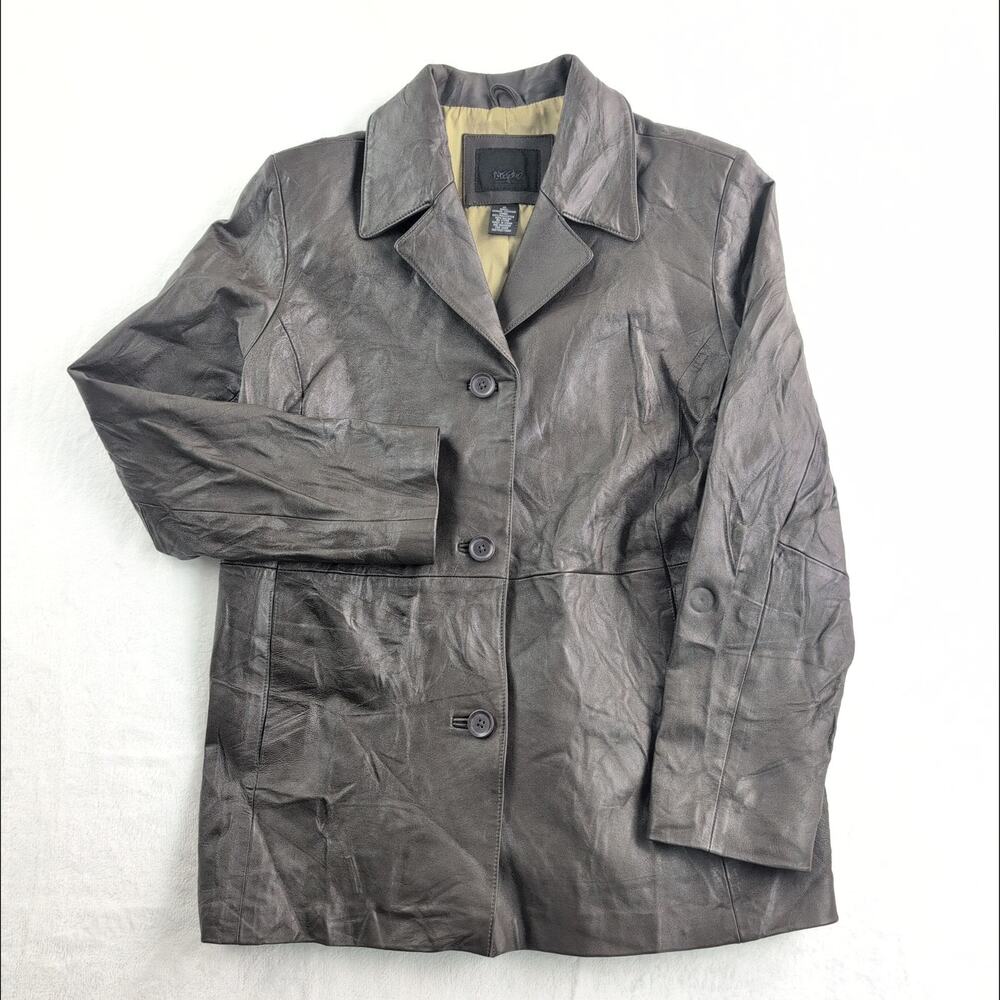 Vtg Mossimo Genuine Leather Coat Women's XL ElevatedBasic MinimalistLuxe